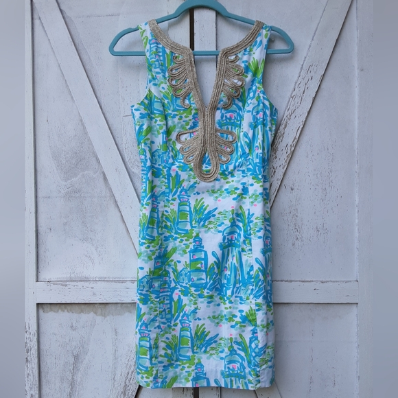 Lilly Pulitzer Dresses & Skirts - Lilly Pulitzer Janice High Beams shift Dress size 0.